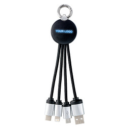 reeves® 3-in-1 Ladekabel mit Beleuchtung Puhalani, blau