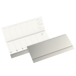 Tisch-Querkalender Compact green+blue, Recycling 2026, weiß