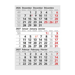 3-Monats-Ersatzkalendarium, grau/blau, 2-Jahre, 2027/2028