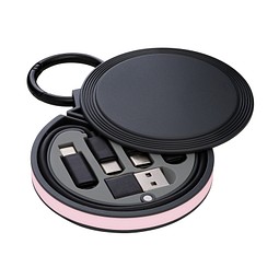 6-in-1 Ladekabel REEVES-myCONVERTICS, schwarz/rosa