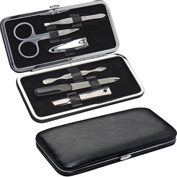 7-teiliges Manikürset, schwarz