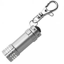 LED-Minilampe mit Karabiner, silber
