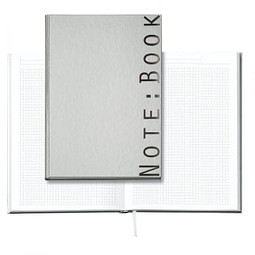 Geiger-Notes Notizbuch inkl. Prägung Note:Book, DIN A5, kariert, silber-gänzend