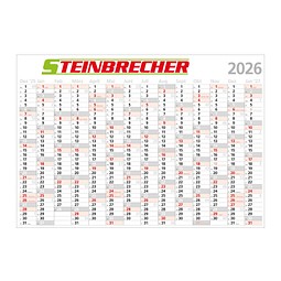 Clever-Plan-Wandplaner 2026 , abwaschbar, inkl. 2-farbigem Druck