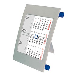 2-Jahres-Tischkalender 2027/2028, grau/blau