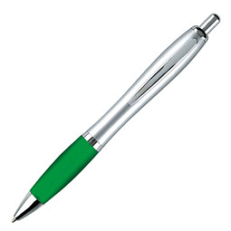LANCE® Kugelschreiber Rio Satin, blaue Mine, silber/grün