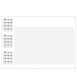 Schreibunterlage, ohne Werbedruck, mit Kalender 2026/2027 und kariert