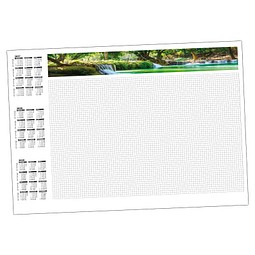 Schreibunterlage, ohne Werbedruck, mit Kalender 2027/2028 und kariert