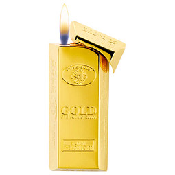 Feuerzeug Goldbarren, goldfarben