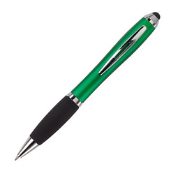 Touch-Pen Kugelschreiber Kuba, blaue Mine, grün/metallic