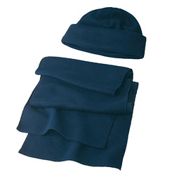 Fleece-Set Davos, blau,dunkelblau