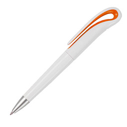 Kugelschreiber Köln, schwarze Mine, weiß/orange