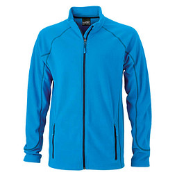 JAMES & NICHOLSON Unisex Fleecejacke, blau, XL