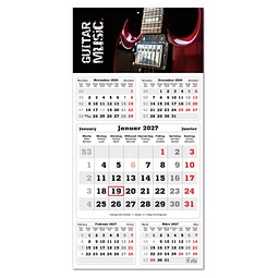 5-Monats-Wandkalender Times 2027, grau