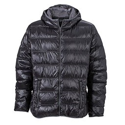 JAMES & NICHOLSON Herren Daunenjacke, schwarz/grau, XXL