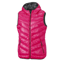 JAMES & NICHOLSON Damen Daunenweste, pink/dunkelgrau, M