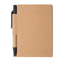 Notizbuch mit Kugelschreiber Mini, liniert, natur/schwarz