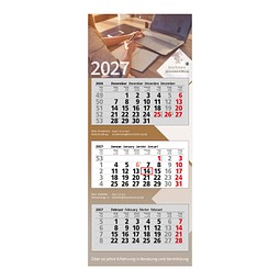 3-Monats-Block-Wandkalender Modern 2027