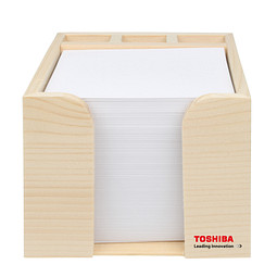 Holz-Zettelbox mit Köcher