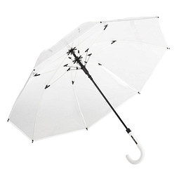 FARE® Automatik-Stockschirm Pure, transparent/weiß