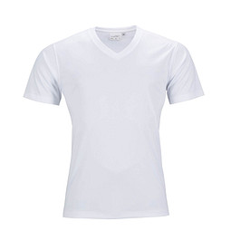 JAMES & NICHOLSON Herren Funktions T-Shirt Active, weiss, XL