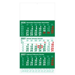 Geiger-Notes Maxi-3-Monats-Wandkalender 2027, grün