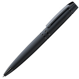 uma® Metall-Drehkugelschreiber VIP, blaue Mine, schwarz-gummiert