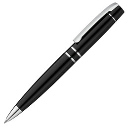 uma® Metall-Drehkugelschreiber VIP, blaue Mine, schwarz-silber