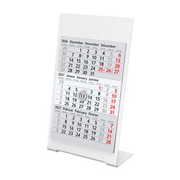 Geiger-Notes 3-Monats-Tischkalender aus Metall 2026/2027, weiß
