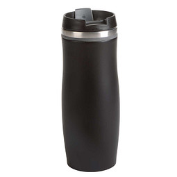 Metall-Isolierbecher Smooth, 400 ml, schwarz/grau