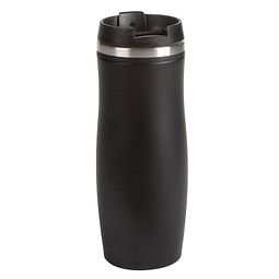 Metall-Isolierbecher Smooth, 400 ml, schwarz/schwarz