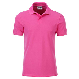 JAMES & NICHOLSON Herren Poloshirt Basic Bio BW, pink, XXL