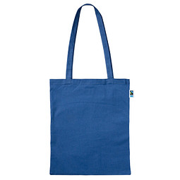Fairtrade Baumwolltasche mit langen Henkeln, royalblau
