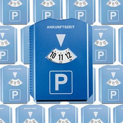 Werbe-Set: 200 Parkscheiben mit Eiskratzer im Set, Blau, inkl. Druck