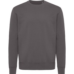 Iqoniq Kruger Relax-Rundhals-Sweater aus recycelt. Baumwolle, anthrazit, L