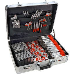 Werbe-Sparset im Koffer, 501-tlg., inkl. Druck, silber/rot