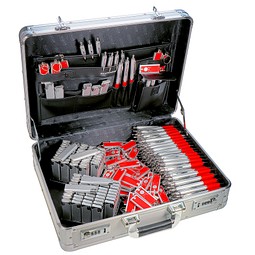 Werbe-Sparset im Koffer, 501-tlg., inkl. Druck, silber/rot