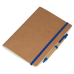 A5 Notizheft mit Kugelschreiber , blau