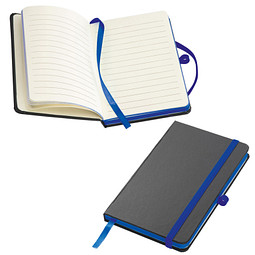 Notizbuch BlackLine, DIN A6, liniert, schwarz/blau