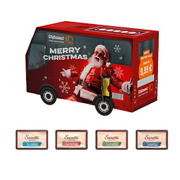 Adventskalender Bus, Sarotti Schokotäfelchen, inkl. Druck