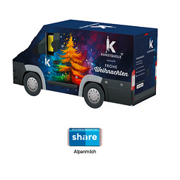 Adventskalender Transporter, share Schokotäfelchen, inkl. Druck