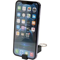 Aggia Telefonladestation aus recyceltem Kunststoff mit Fidget-Toy, schwarz