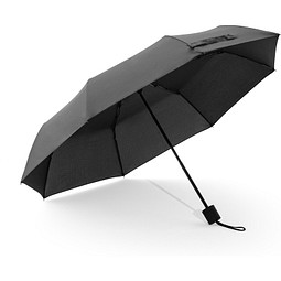 AIDEN. Regenschirm 21", aus recyceltem Polyester (100% rPET) Pongee 190T, in 3 Teile faltbar, Schwarz