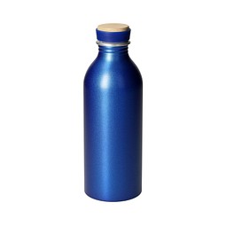 Aluminiumflasche Breeze, 650 ml, blau/natur