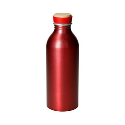 Aluminiumflasche Breeze, 650 ml, rot/natur