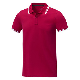 Amarago Polo mit abgesetztem Rand für Herren, rot, S