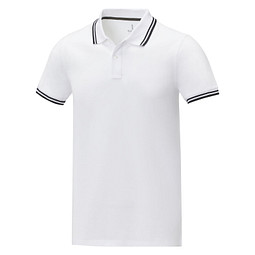 Amarago Polo mit abgesetztem Rand für Herren, weiss, S