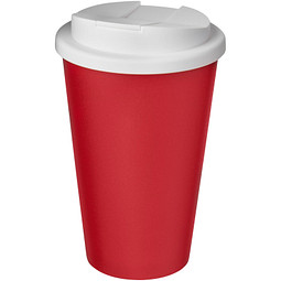 Americano® 350 ml Isolierbecher mit auslaufsicherem Schraubverschluss, rot/weiß