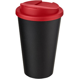 Americano® 350 ml Isolierbecher mit auslaufsicherem Schraubverschluss, schwarz/rot
