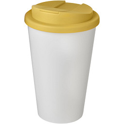 Americano® 350 ml Isolierbecher mit auslaufsicherem Schraubverschluss, weiß/gelb
